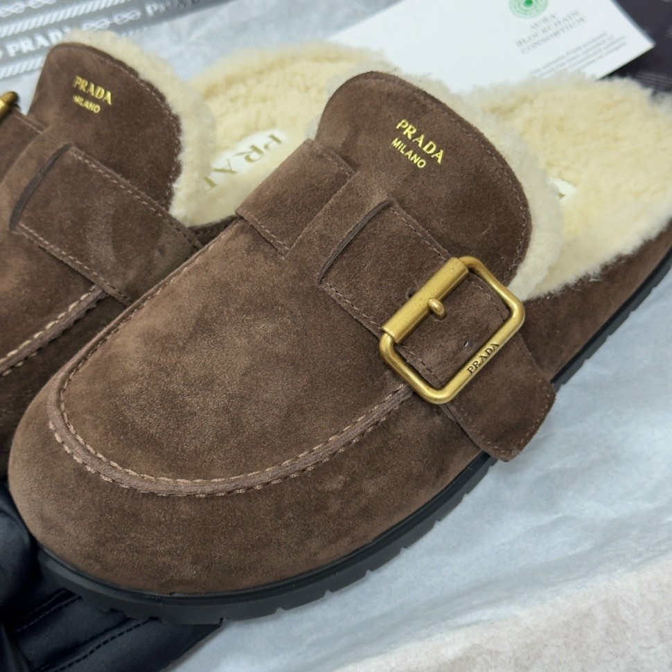 Меховые мюли Prada
