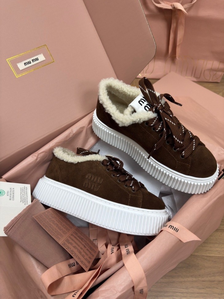 Сникеры на меху Miu Miu