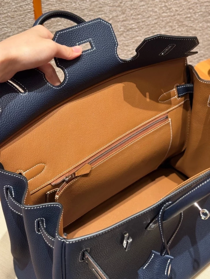 Сумка Hermes Birkin 35 Togo Blue Saphir/Cognac